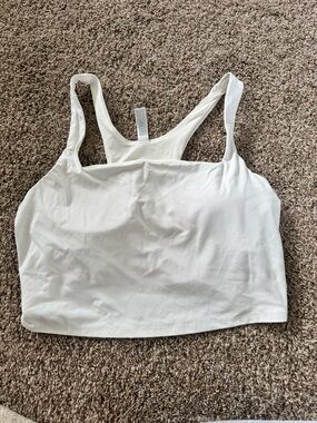 White Ribbed Racerback Crop Tank Top